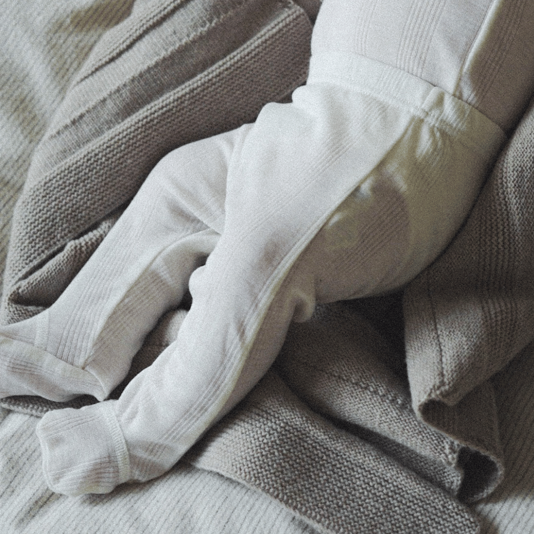 Tothemoon ☾ Tothemoon ☾ - Footed baby pants - Wool & silk - Needle pattern - Natural Clothing 50