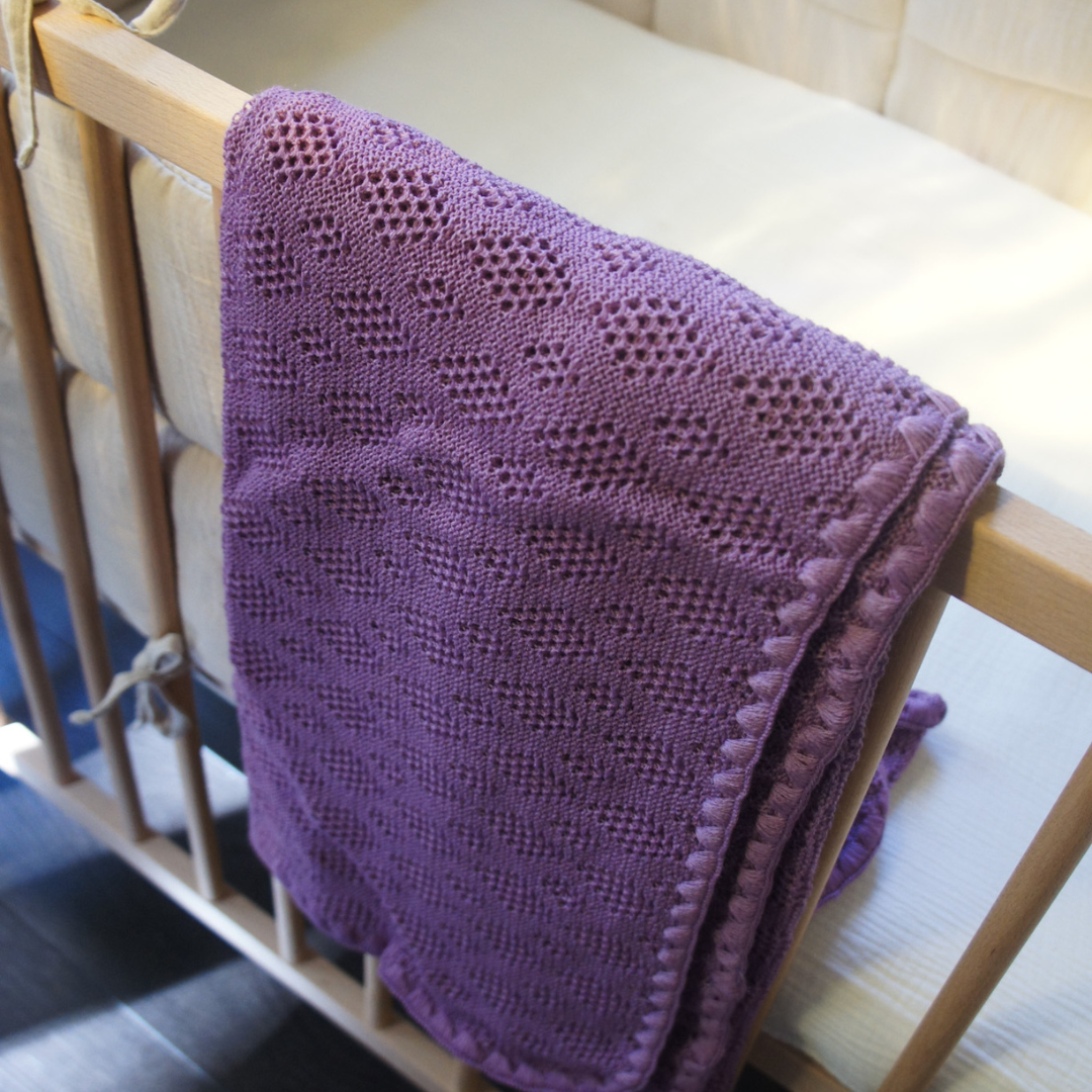 Baby blanket - 100% Merino wool - Lilac