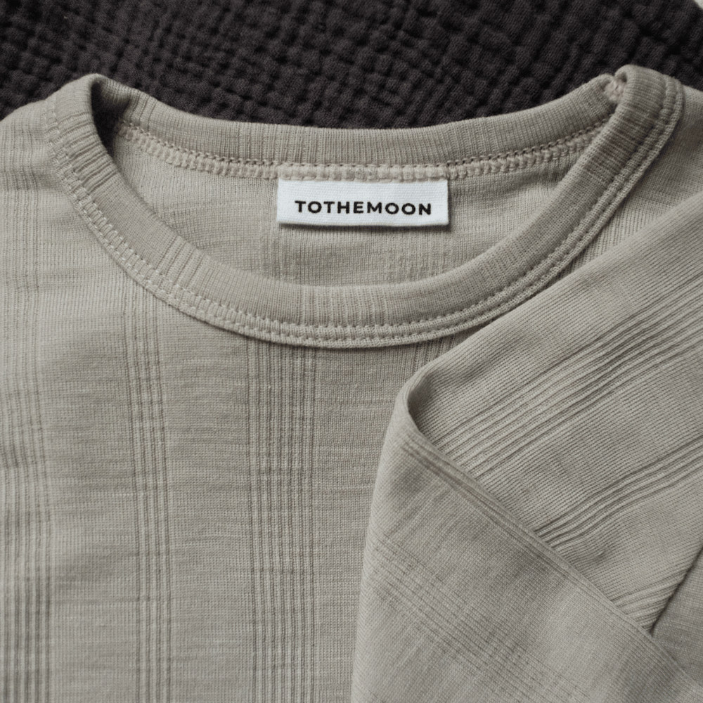 Tothemoon ☾ Tothemoon ☾ - Shirt - Long sleeve - Wool & silk - Needle pattern - Dove Clothing 86/92