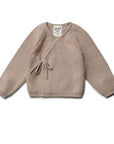 Wrap Around Cardigan - 100% Merino wool - Sand Melange