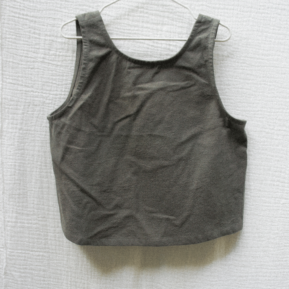 Tothemoon ☾ Tothemoon ☾ - Tita top - V-shaped back - 100% Cotton - Handmade in Holland Clothing Dark Olive / 1Y