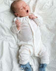 Tothemoon ☾ Tothemoon ☾ - Sleep suit - 2 in 1 Foot - Wool & silk - Needle pattern - Natural Clothing 50