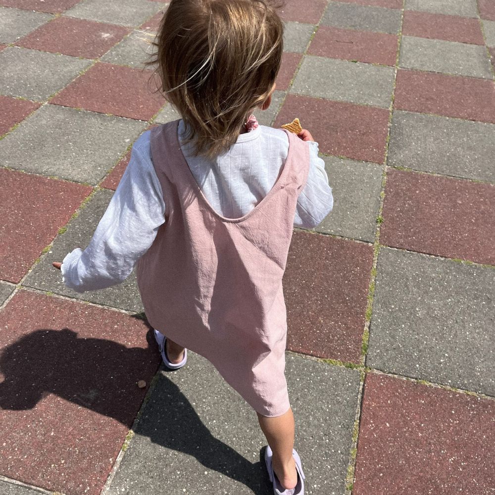 Tothemoon ☾ -  Ziggy jurk - Laag uitgsneden rug - 100% Katoen - Handgemaakt in Nederland - Old Rose