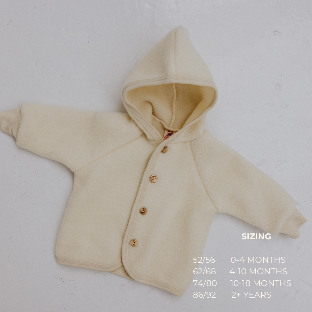 Engel Natur Hooded jacket - 100% Virgin Wool - Oversized fit - Natural Clothing Natural / 50/56