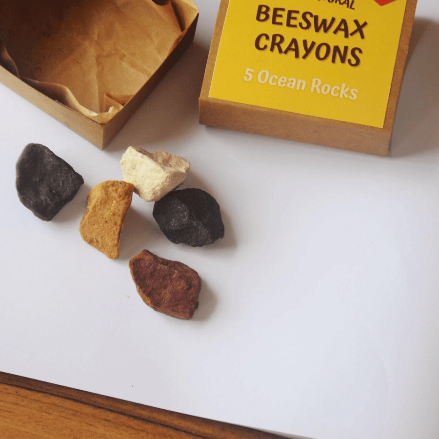 Ocean Rock Crayons - All Natural & Non-Toxic Beeswax - Handmade - Set of 5