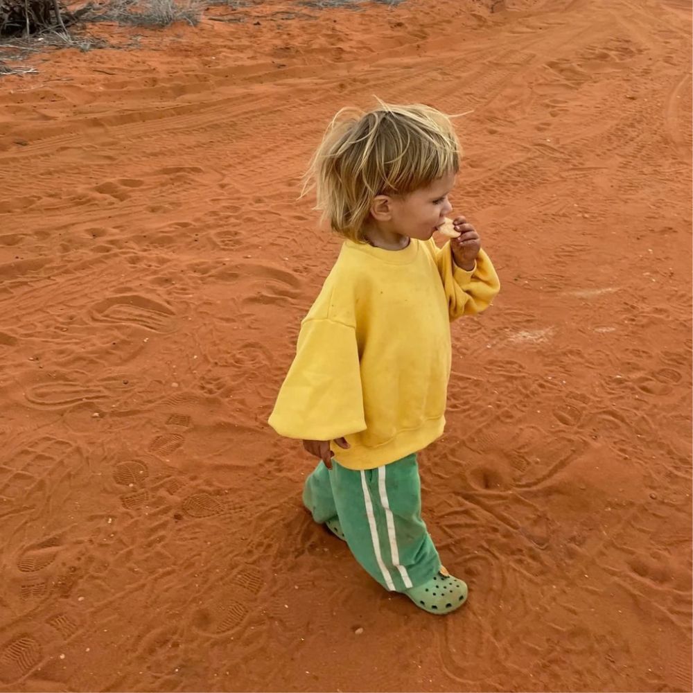 Ziggy Zaza - Twin Stripe Terry Pants - Verde
