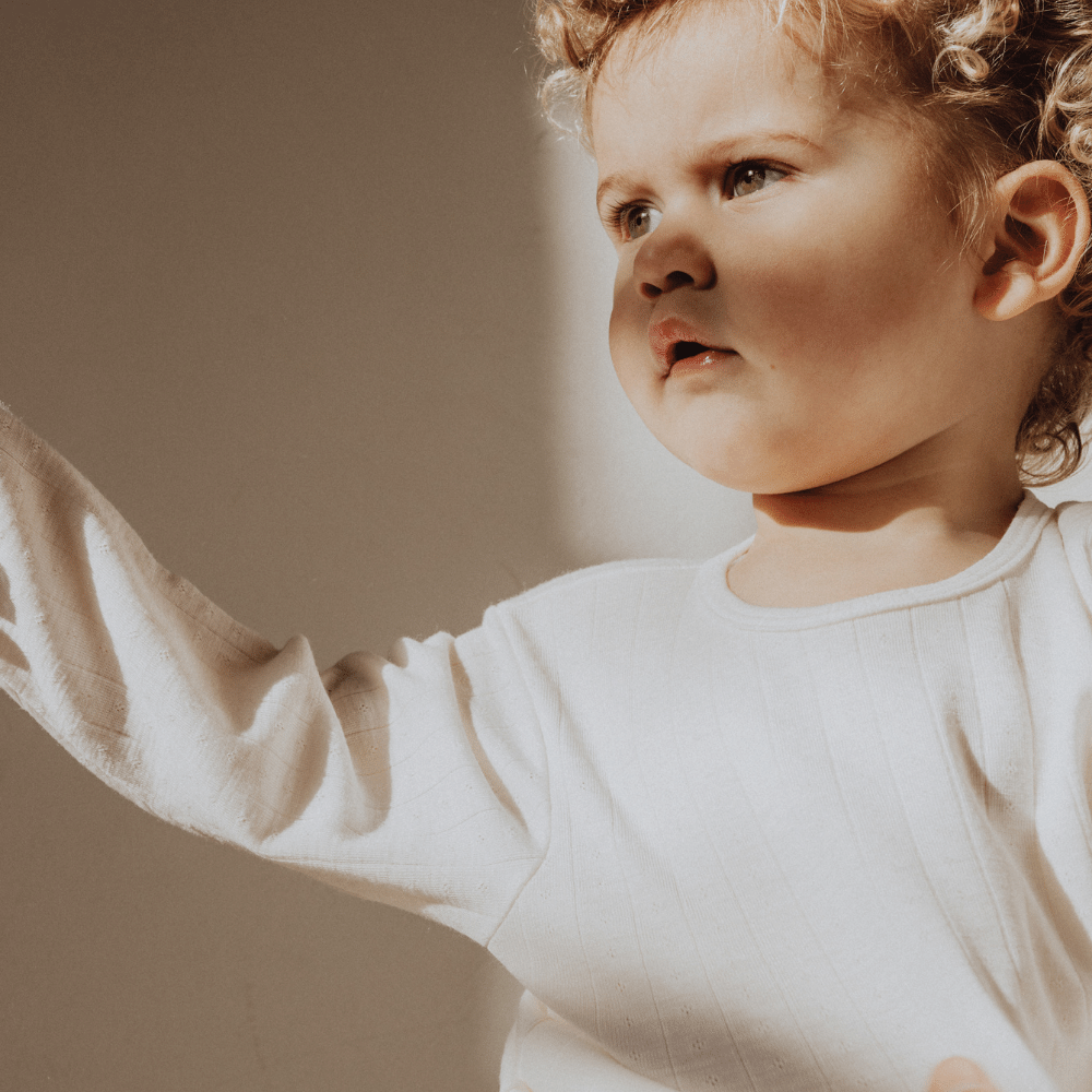 Tothemoon ☾ Tothemoon ☾ - Shirt - Long sleeve - Curled ends - Wool & silk - Pointelle - Previous design Clothing 86/92