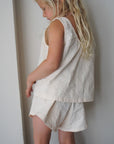 Tothemoon ☾ - Tita top - V-shaped back - 100% Cotton - Handmade in Holland - Butter
