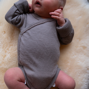 Tothemoon ☾ - Cross-over body - Long sleeve - 100% Wool - Rib - Taupe