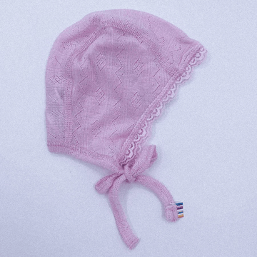 Joha Bonnet - Wool & silk - Pointelle - Soft Rose Clothing 37cm