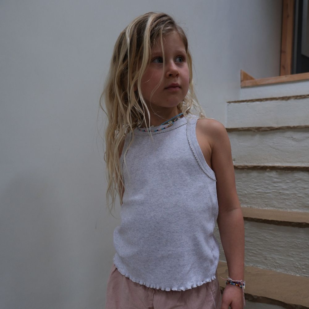 Tothemoon ☾ - Cropped top - Curl finish - Organic cotton - Light grey