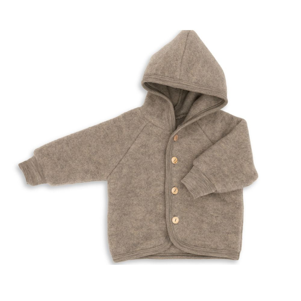 Hooded jacket - 100% Virgin wool - Oversized fit - Walnut
