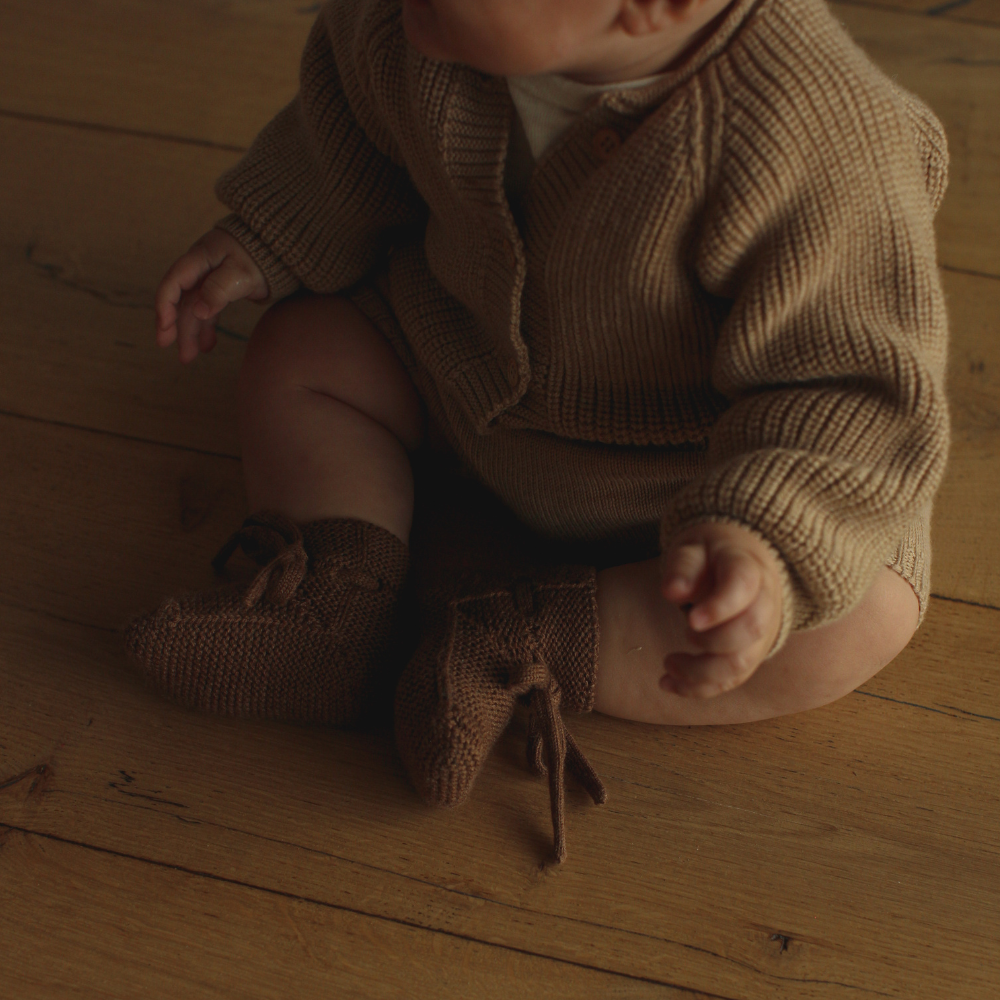 Hvid Hvid - Inga - Cardigan - 100% Merino wool Baby en peuter Artichoke / 0-3 months