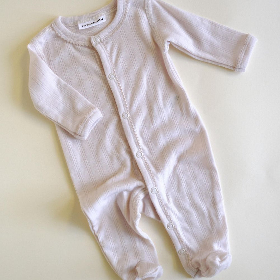 Tothemoon ☾ - Babysuit with feet - 100% Wool - Moonbeam