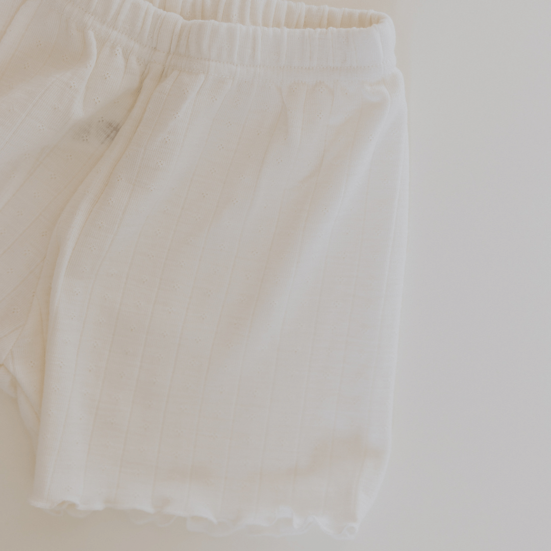 Tothemoon ☾ Tothemoon ☾ - Shorts - Curled ends - Wool & silk - Pointelle Clothing 86/92