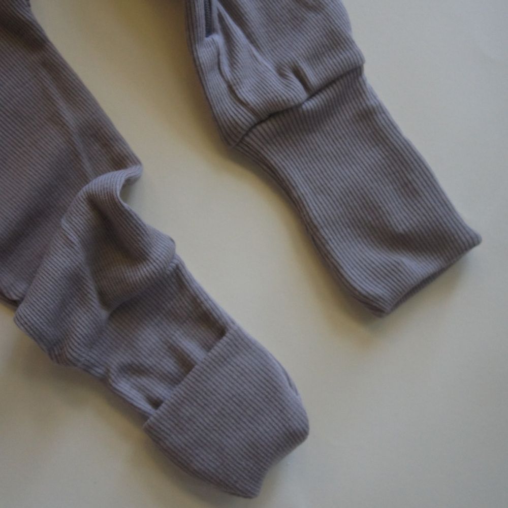 Tothemoon ☾ - Sleep suit - 2 in 1 Foot - With zipper - 100% Wool - Rib - Taupe