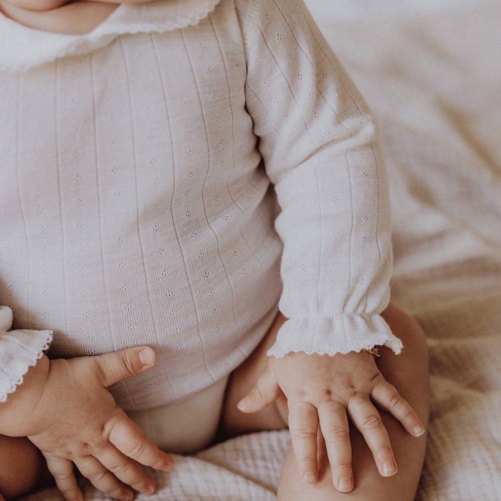 Tothemoon ☾ Tothemoon ☾ - Collar body - Long sleeve - Curled ends - Wool & Silk - Pointelle Clothing 50