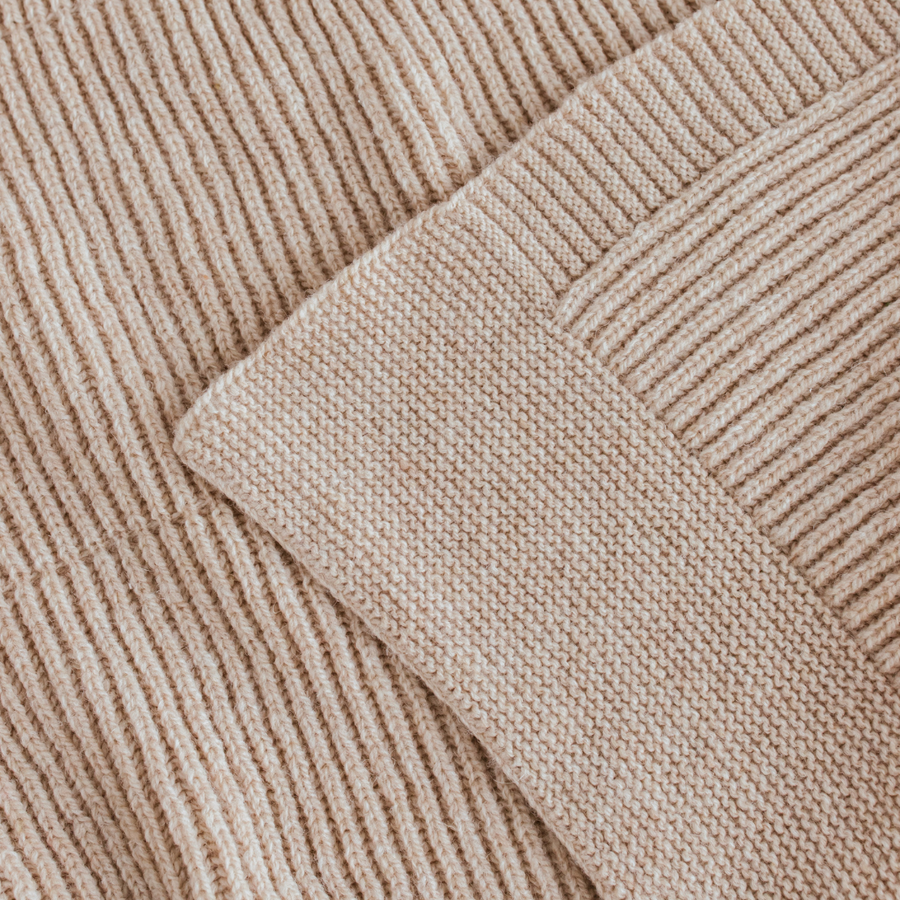 Hvid Gaston deken - 100% Merino lamswol - Zeer dik gebreid