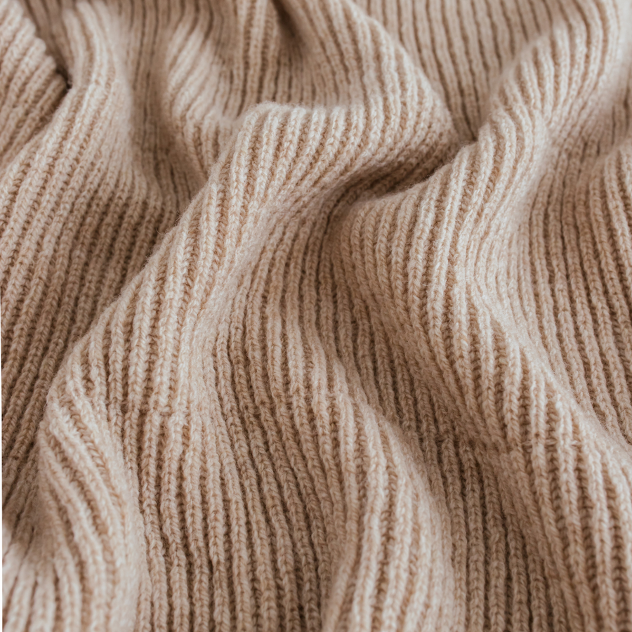 Hvid Gaston deken - 100% Merino lamswol - Zeer dik gebreid