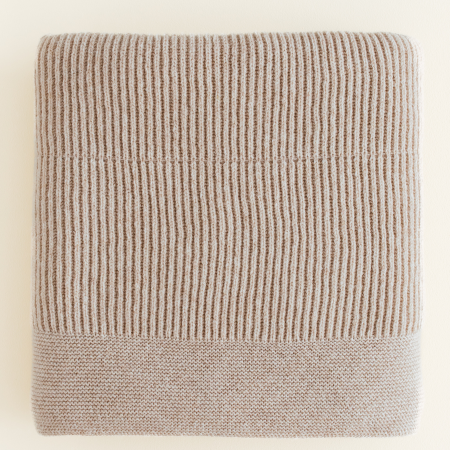 Hvid Gaston deken - 100% Merino lamswol - Zeer dik gebreid