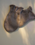 Tothemoon ☾ - Newborn Scratch Mittens - 100% Wool - Rib - Taupe