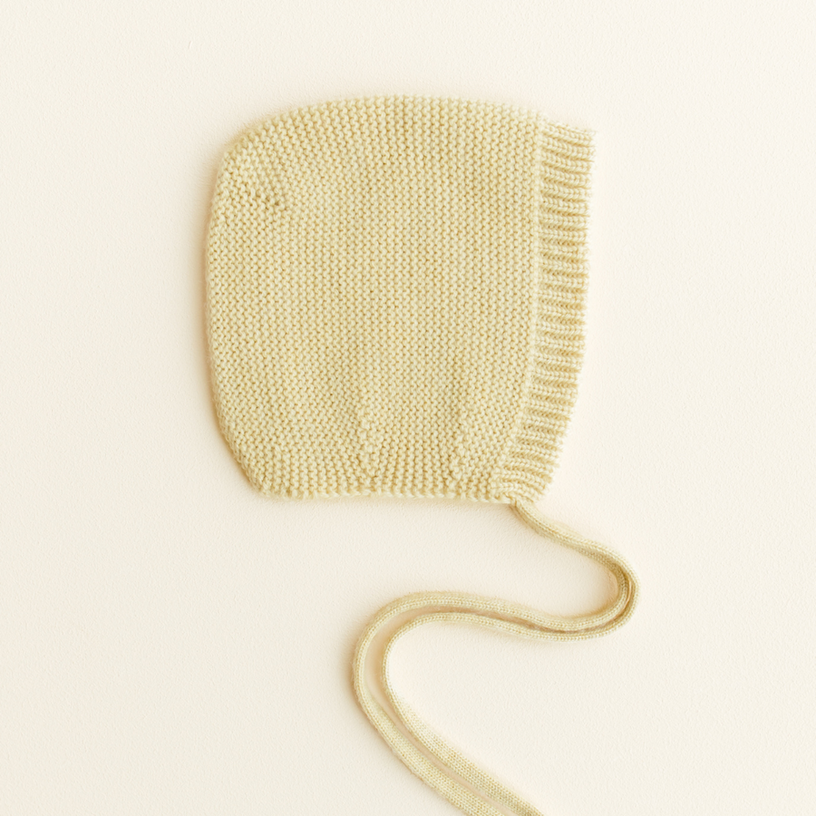 Hvid - Baby Bonnet - 100% Merino wool