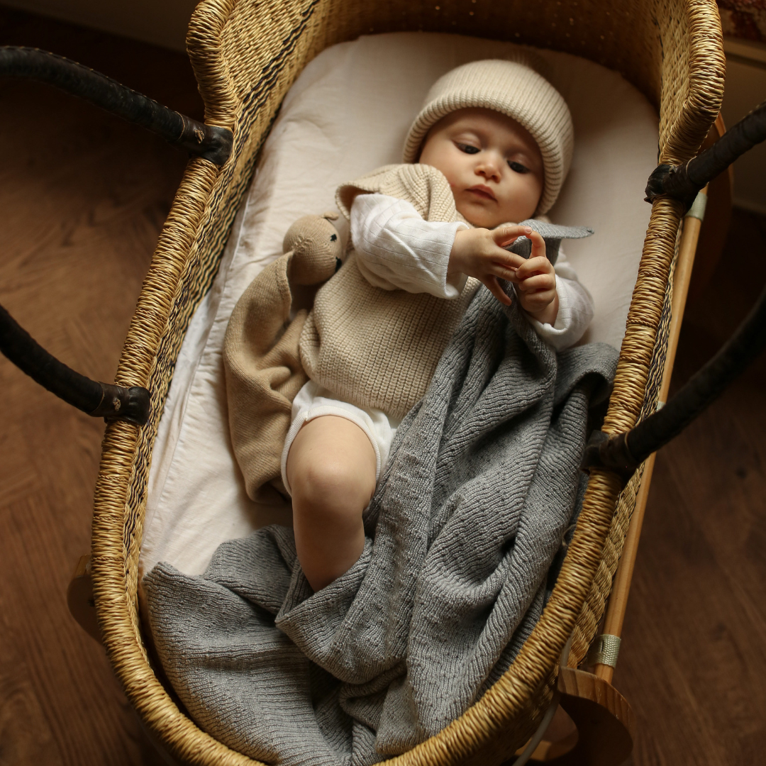 Hvid Dora deken - 100% Merino wol - Dik gebreid