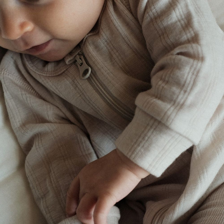 Tothemoon ☾ Tothemoon ☾ - Sleep suit - 2 in 1 Foot - With zipper - 100% Wool - Moonbeam Clothing 40