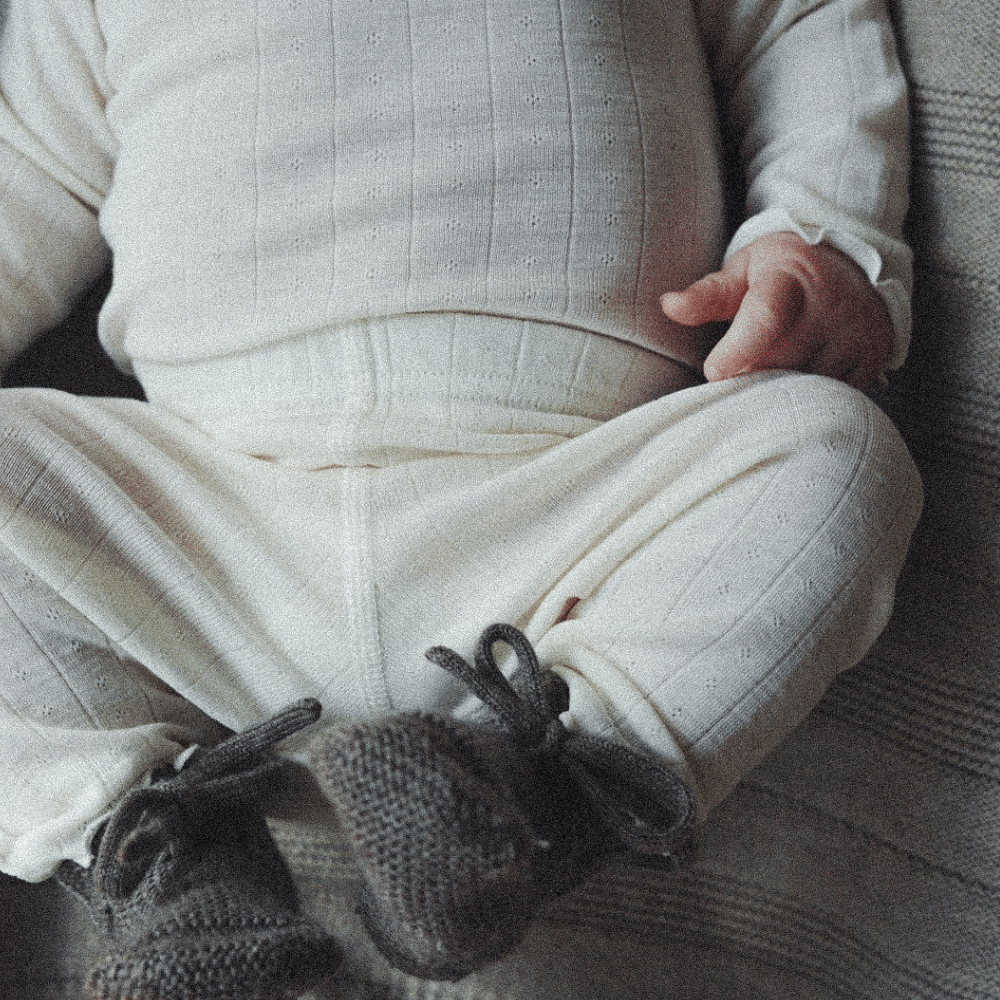 Tothemoon ☾ Tothemoon ☾ - Baby pants - Curled ends - Wool & silk - Pointelle Clothing 50