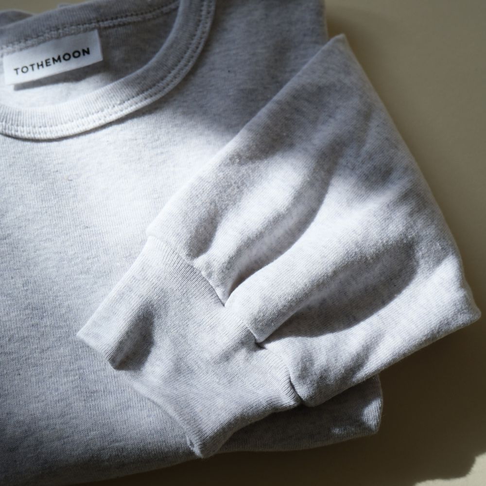 Tothemoon ☾ - Shirt - Long sleeve - Cuffed sleeves - Organic cotton - Light grey