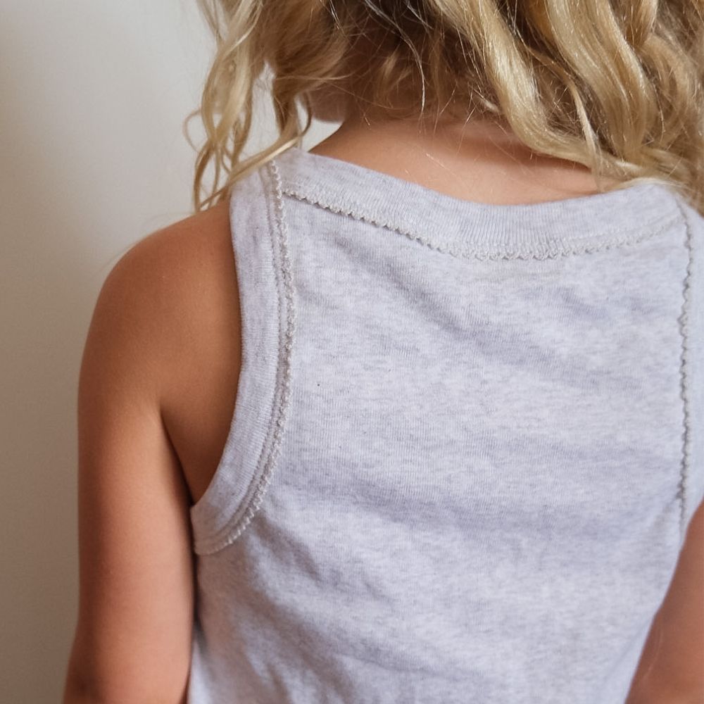 Tothemoon ☾ - Cropped top - Curl finish - Organic cotton - Light grey