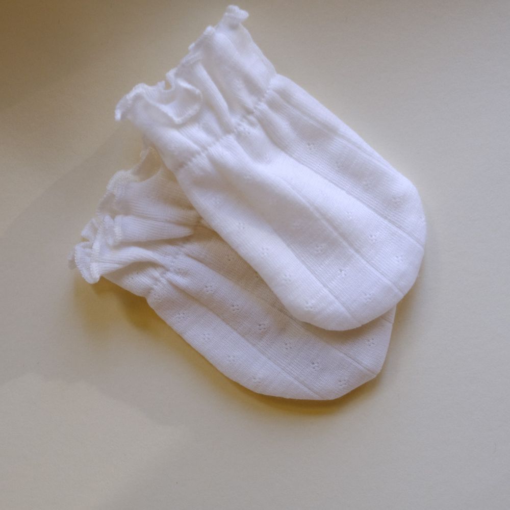 Tothemoon ☾ Tothemoon ☾ - Newborn Scratch Mittens - Wool & Silk - Pointelle Accessoires Default Title