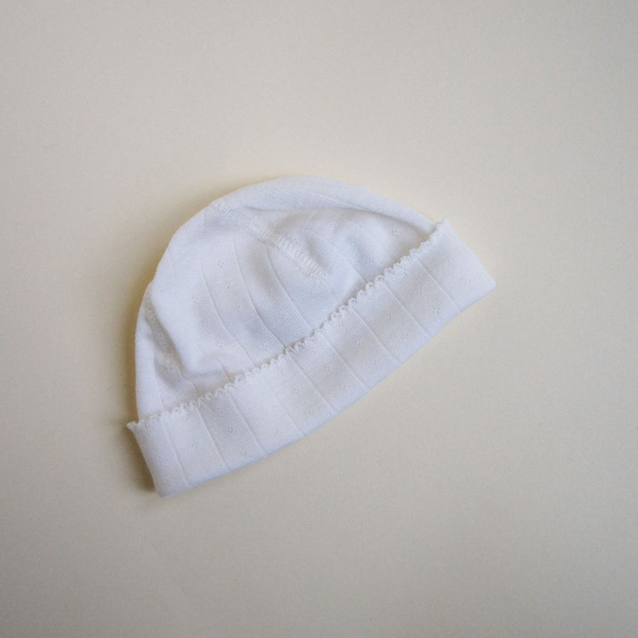 Tothemoon ☾ - Newborn beanie - Wool & silk - Pointelle