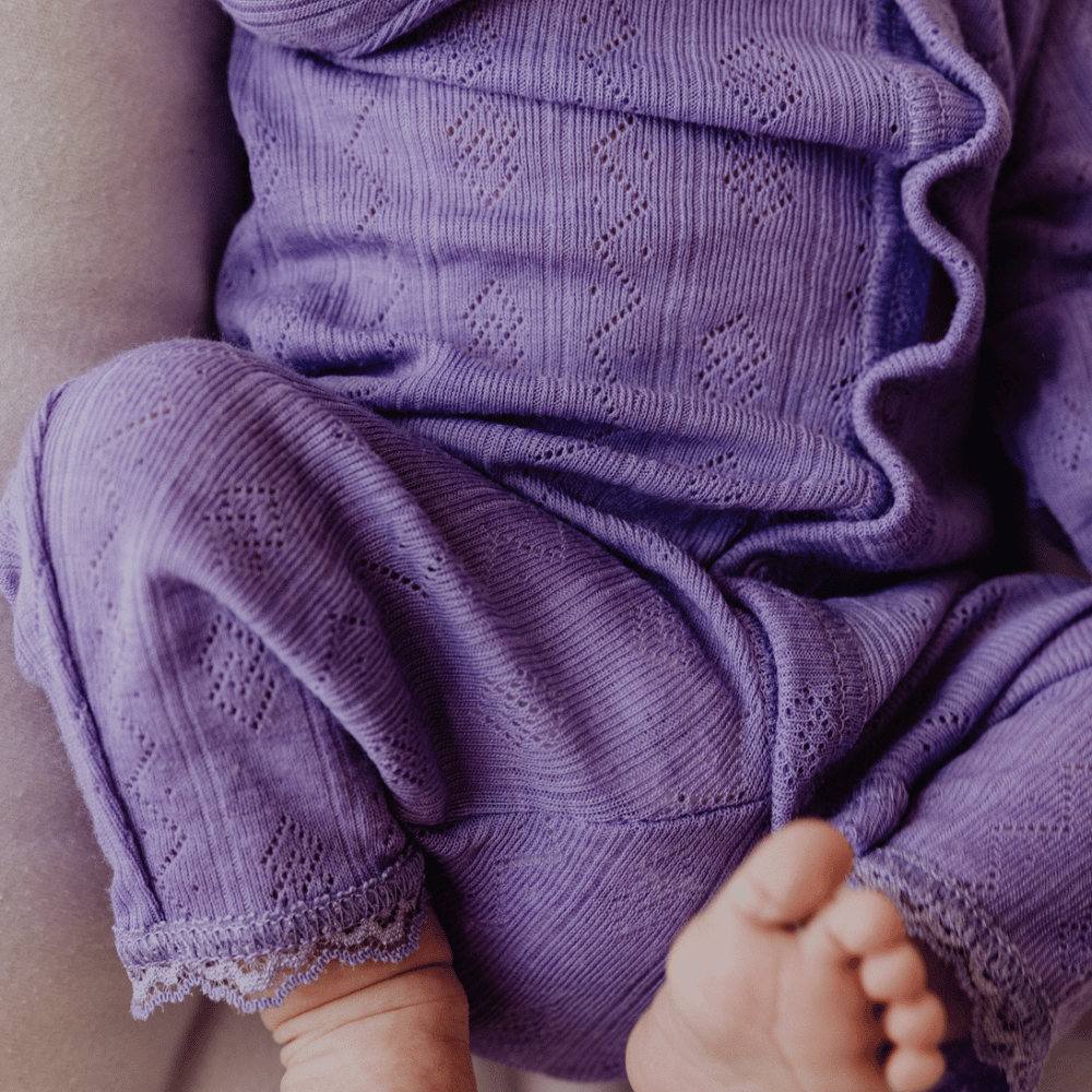 Joha Jumpsuit - Wool & Silk - Pointelle - Purple Clothing 50