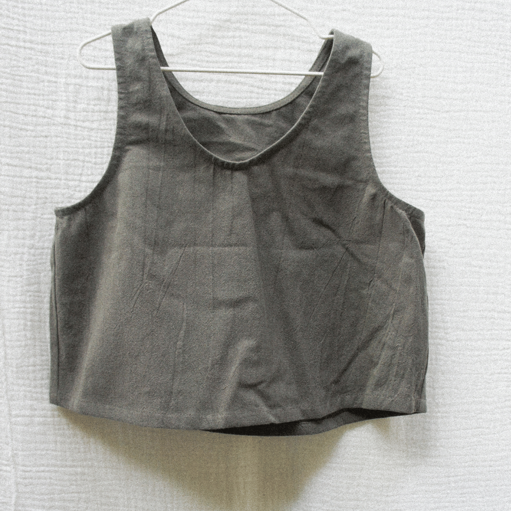 Tothemoon ☾ Tothemoon ☾ - Tita top - V-shaped back - 100% Cotton - Handmade in Holland Clothing Dark Olive / 1Y