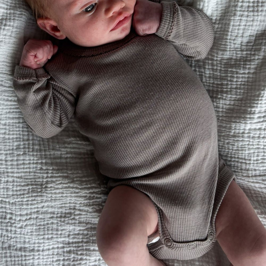 Tothemoon ☾ - Body - Long sleeve - 100% Wool - Rib - Taupe