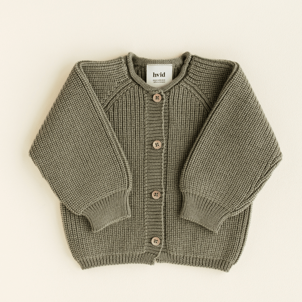 Hvid Hvid - Inga - Cardigan - 100% Merino wool Baby en peuter Artichoke / 0-3 months