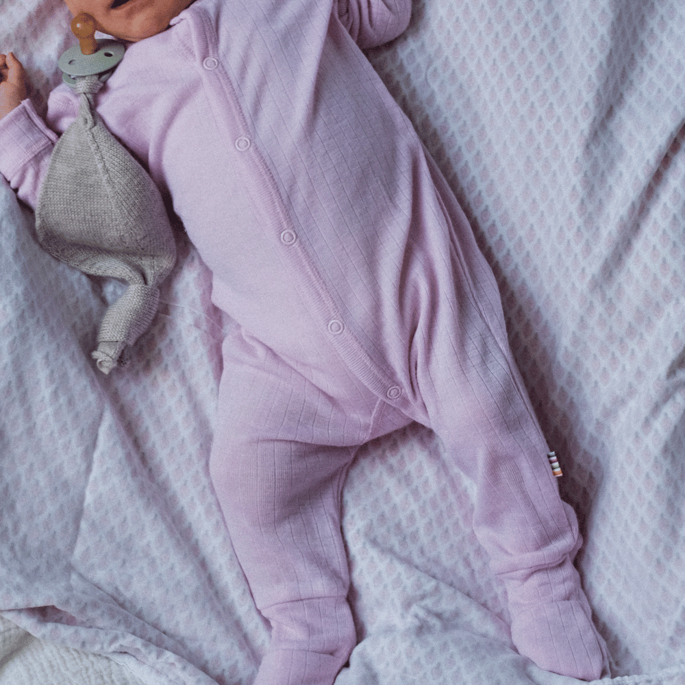 Joha Sleep Suit - 100% Wool - 2 in 1 Foot - Soft Rose Clothing 50