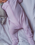 Sleep Suit - 100% Wool - 2 in 1 Foot - Soft Rose