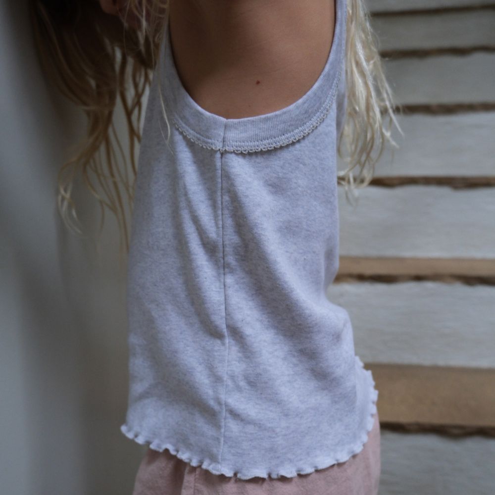 Tothemoon ☾ - Cropped top - Curl finish - Organic cotton - Light grey