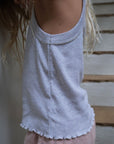 Tothemoon ☾ - Cropped top - Curl finish - Organic cotton - Light grey