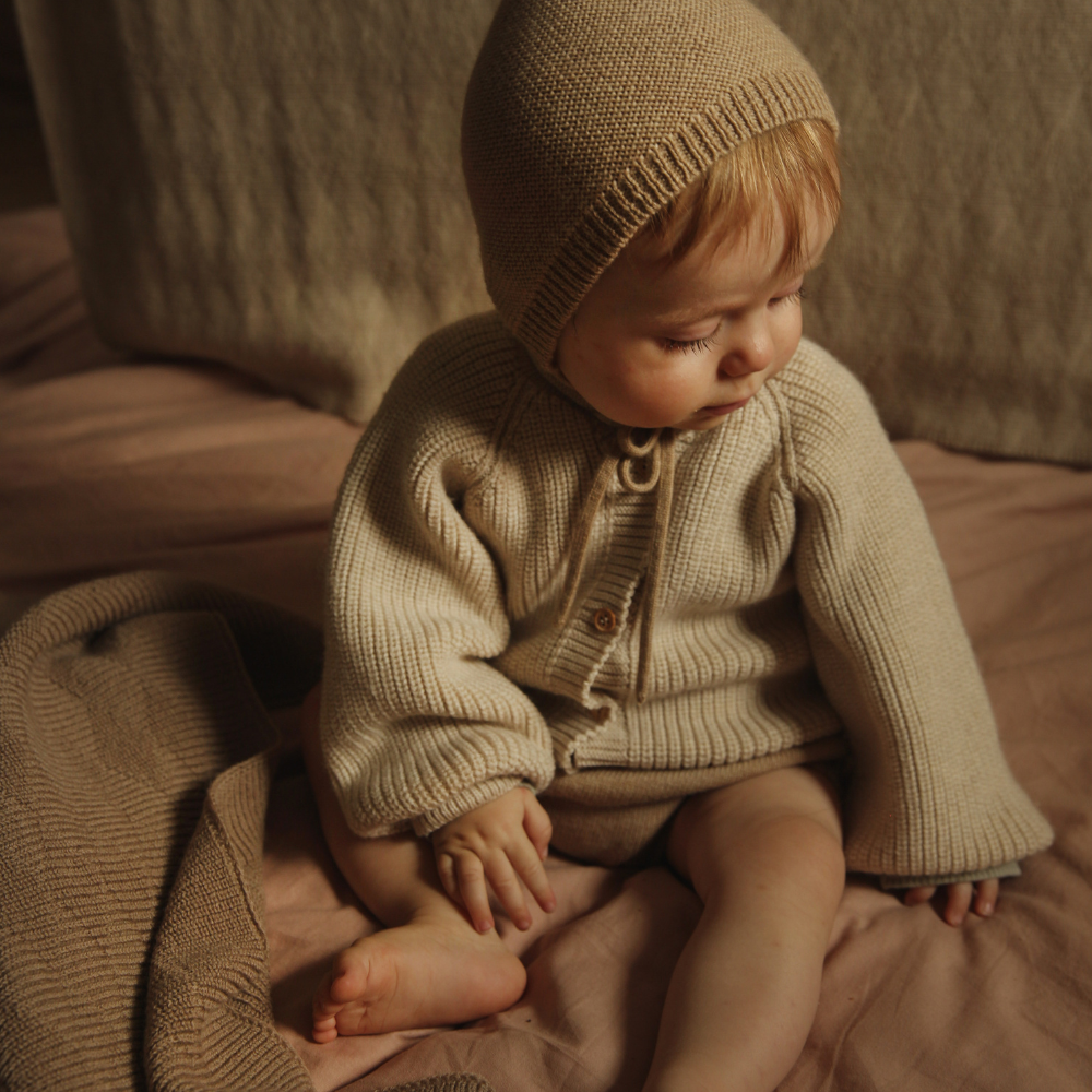 Hvid Hvid - Inga - Cardigan - 100% Merino wool Baby en peuter Artichoke / 0-3 months