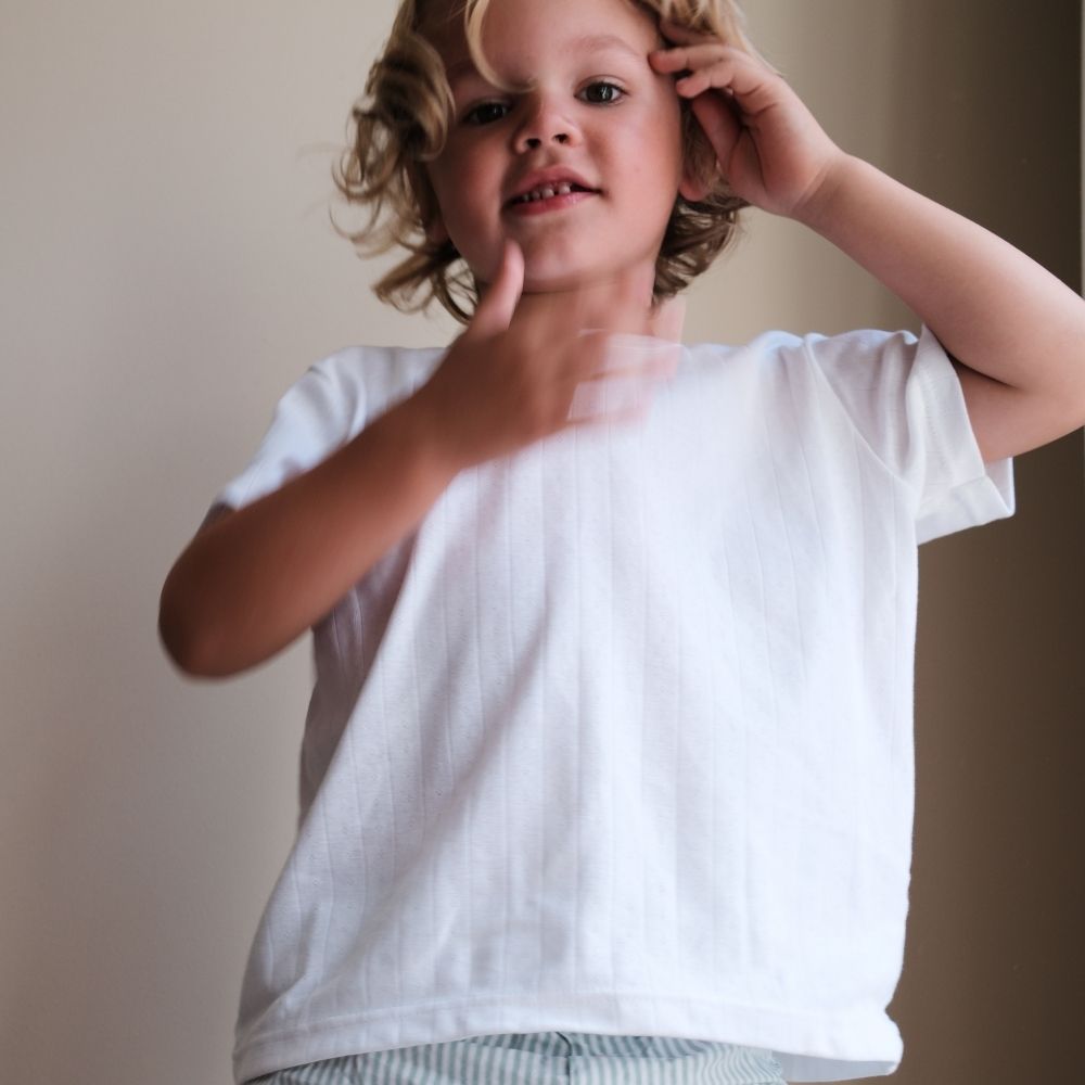 Tothemoon ☾ - Shirt - Short sleeve - Organic cotton - Pointelle