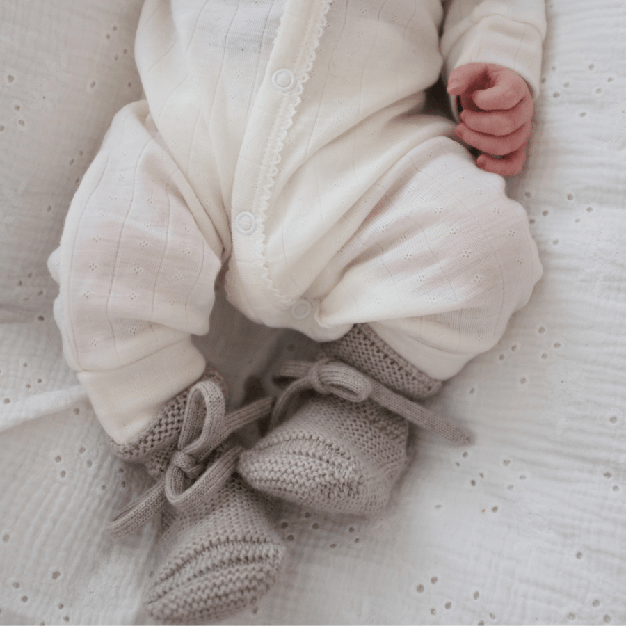 Tothemoon ☾ Tothemoon ☾ - Sleep suit - 2 in 1 Foot - Wool & silk - Pointelle Clothing 40