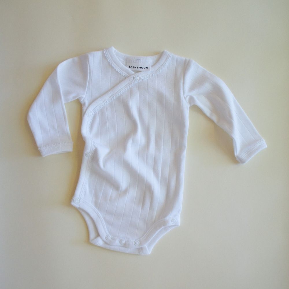 Tothemoon ☾ - Cross-over body - Long sleeve - Organic cotton - Pointelle