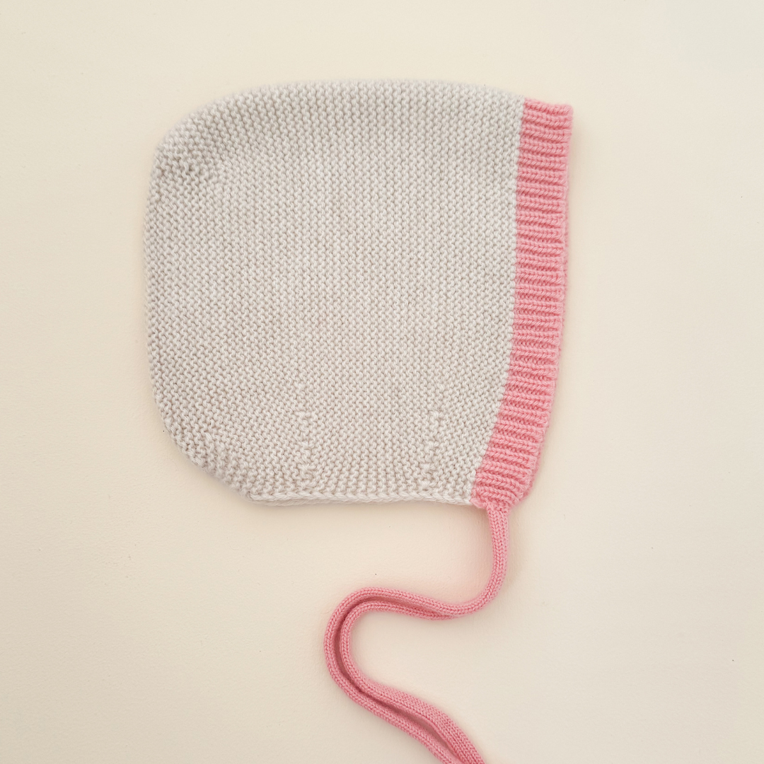 Hvid - Baby Strikmutsje - 100% Merino wol