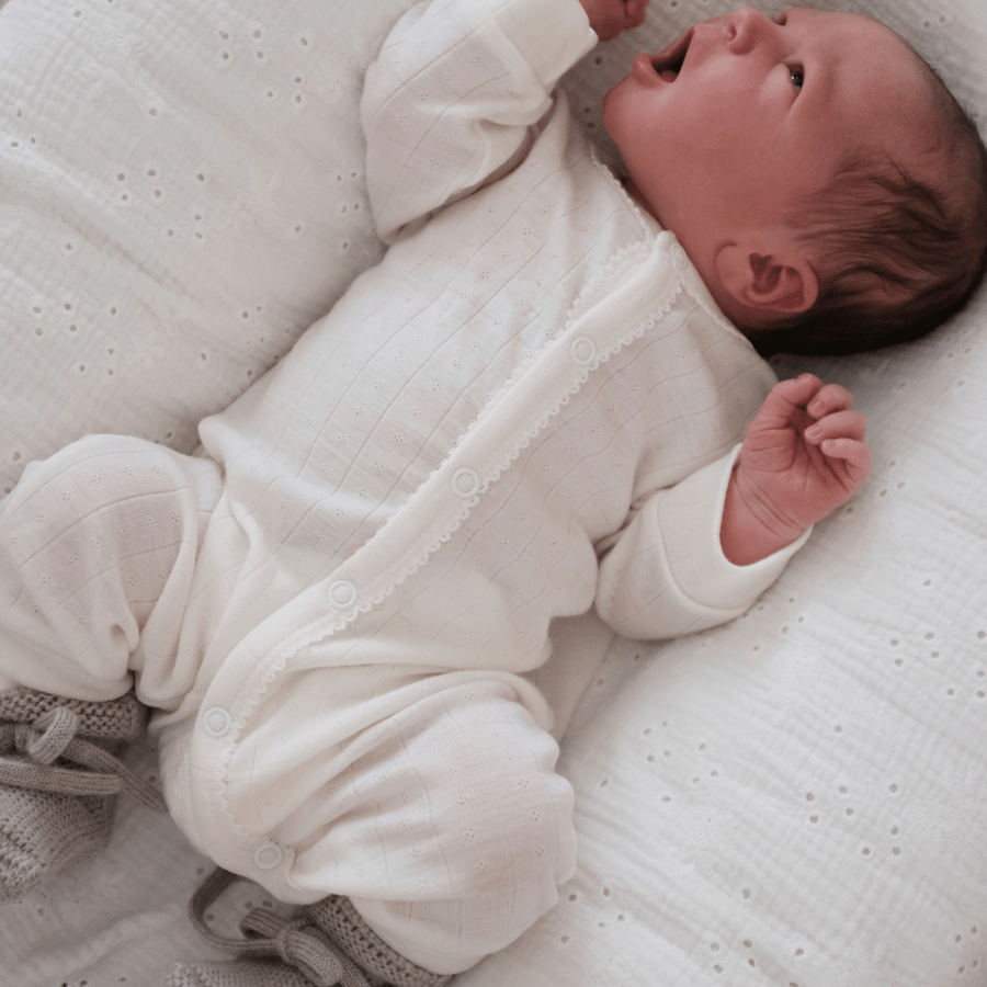 Tothemoon ☾ Tothemoon ☾ - Sleep suit - 2 in 1 Foot - Wool & silk - Pointelle Clothing 40