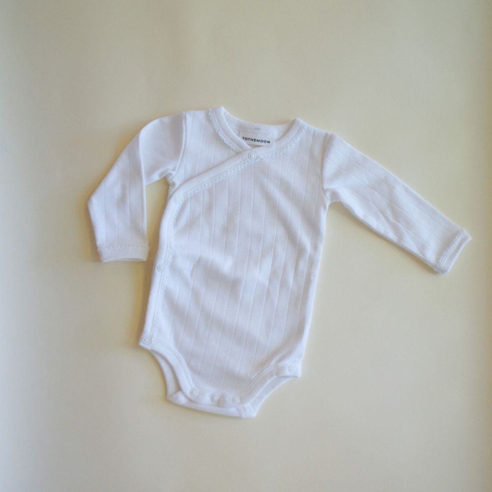 Tothemoon ☾ - Cross-over body - Long sleeve - Organic cotton - Pointelle