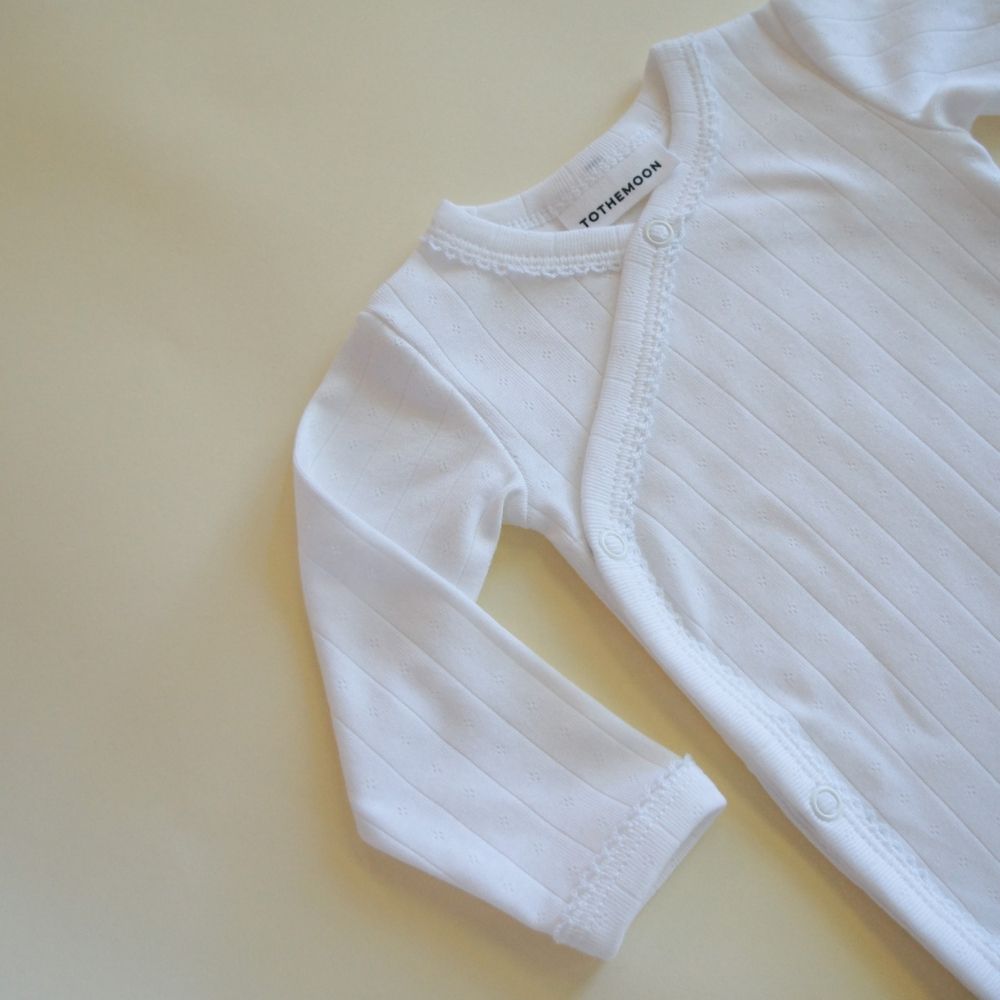 Tothemoon ☾ - Cross-over body - Long sleeve - Organic cotton - Pointelle