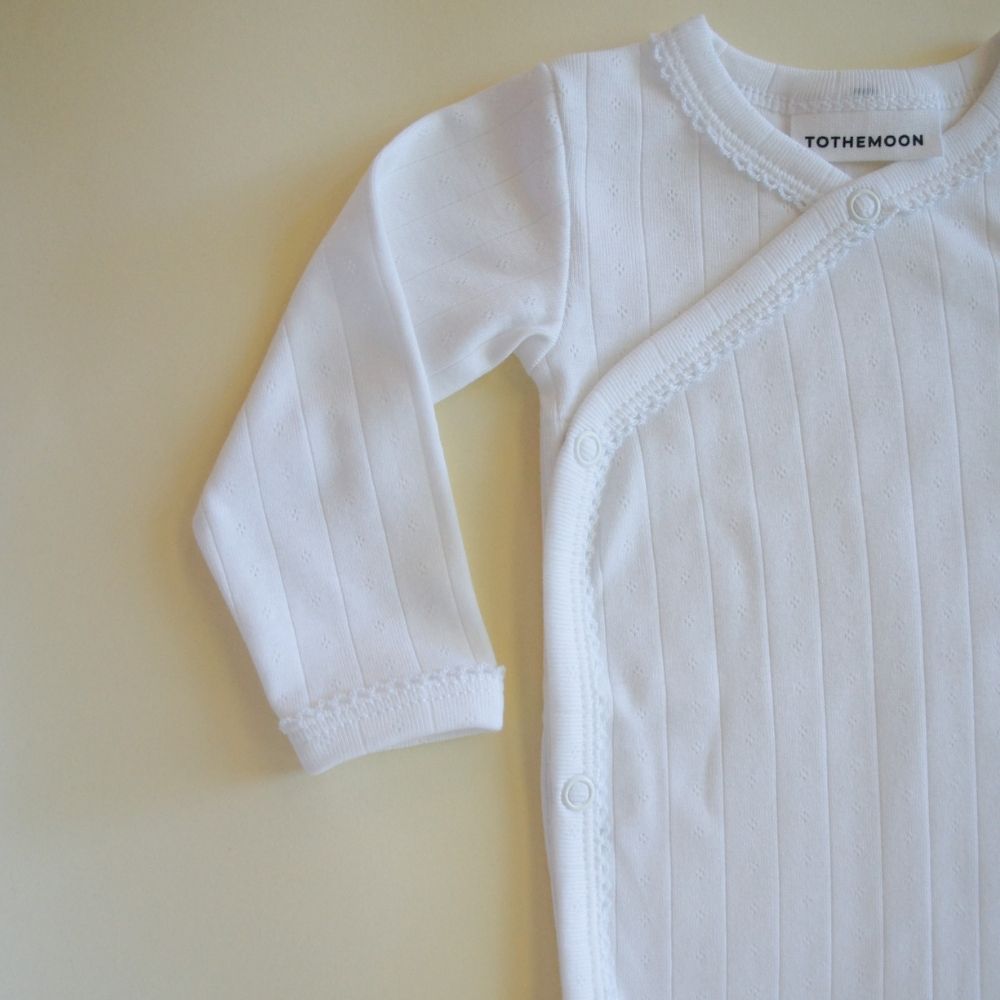 Tothemoon ☾ - Cross-over body - Long sleeve - Organic cotton - Pointelle